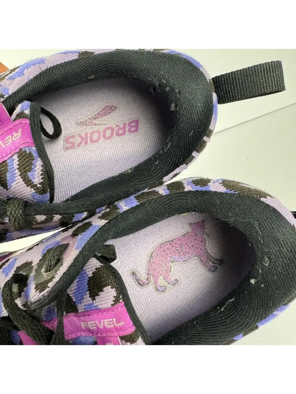 Brooks Revel 5 Purple Leopard Print Athletic Running Shoes Womens Size 10 - Picture 9 of 11